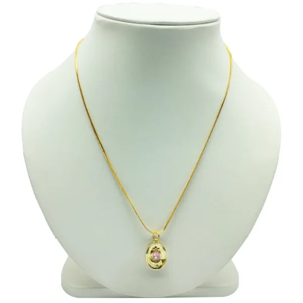 Pink Stone Flower Necklace