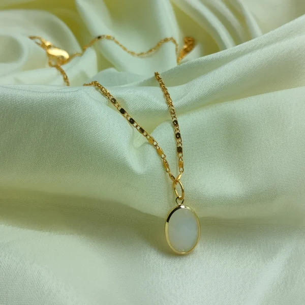 White Stone Pendant Necklace - Image 2