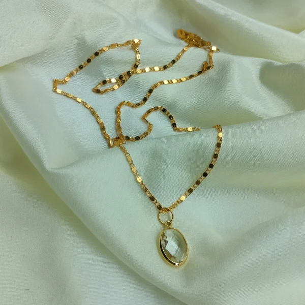 Transparent Stone Pendant Necklace - Image 2