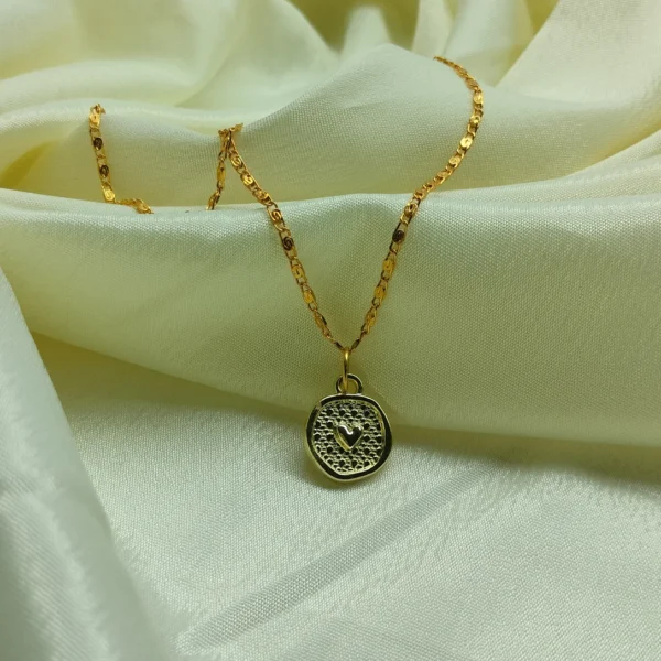 Mini Circle Heart Necklace - Image 2